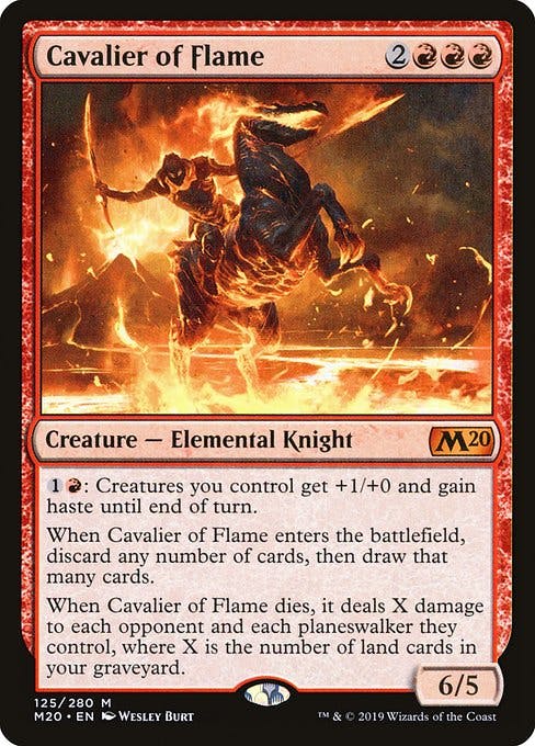 Magic the Gathering Card - Cavalier of Flame - MTG Circle