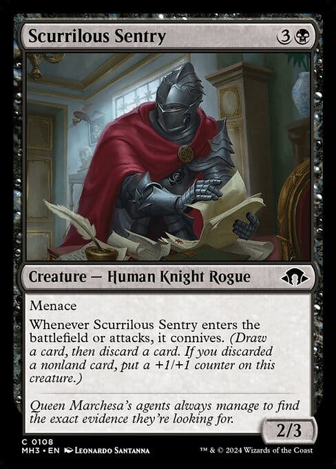 Magic the Gathering Card - Scurrilous Sentry - MTG Circle