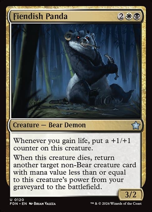 Magic the Gathering Card - Fiendish Panda - MTG Circle