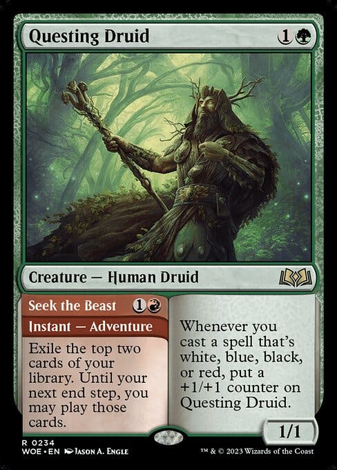 Magic the Gathering Card - Questing Druid // Seek the Beast - MTG Circle