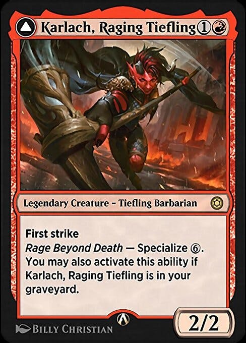 Magic the Gathering Card - Karlach, Raging Tiefling - MTG Circle