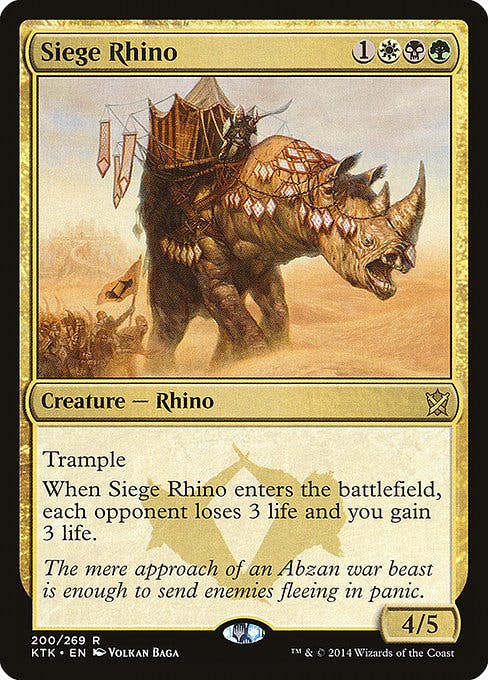 Magic the Gathering Card - Siege Rhino - MTG Circle