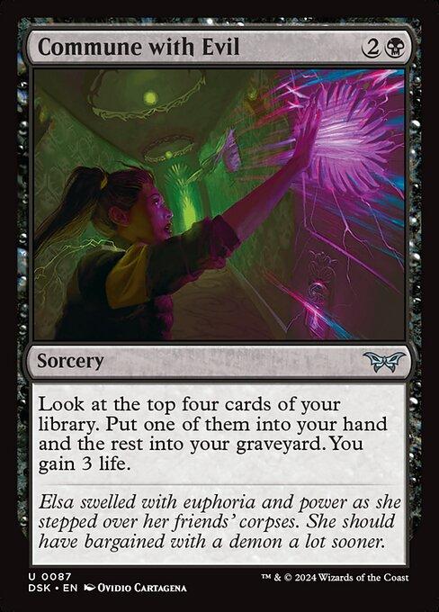 Magic the Gathering Card - Commune with Evil - MTG Circle