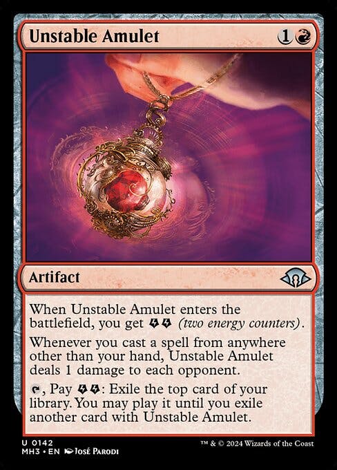 Magic the Gathering Card - Unstable Amulet - MTG Circle