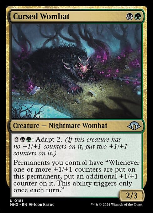 Magic the Gathering Card - Cursed Wombat - MTG Circle