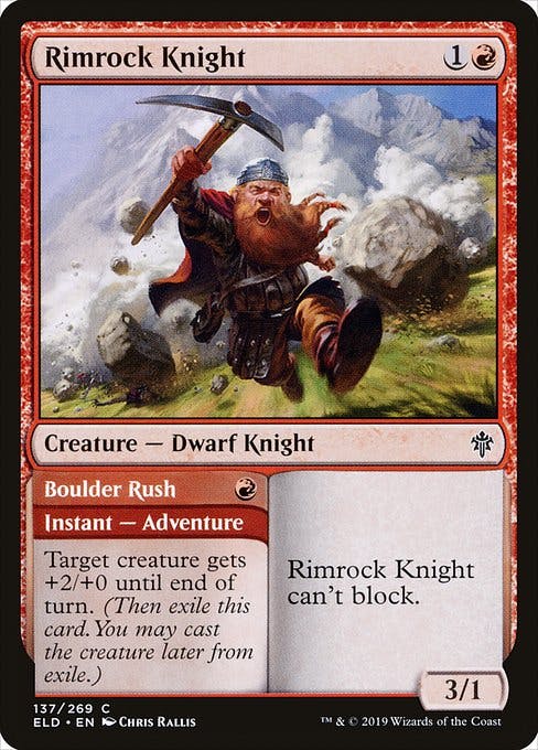 Magic the Gathering Card - Rimrock Knight // Boulder Rush - MTG Circle