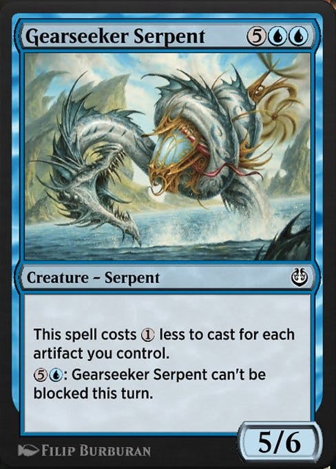 Magic the Gathering Card - Gearseeker Serpent - MTG Circle