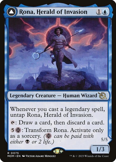 Magic the Gathering Card - Rona, Herald of Invasion // Rona, Tolarian Obliterator - MTG Circle