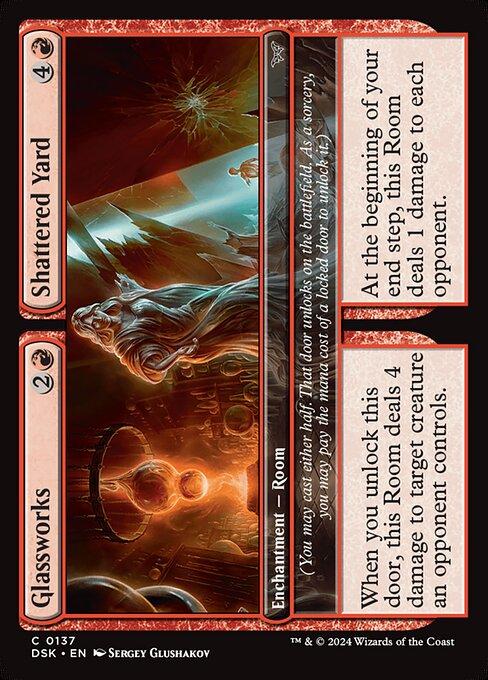 Magic the Gathering Card - Glassworks // Shattered Yard - MTG Circle