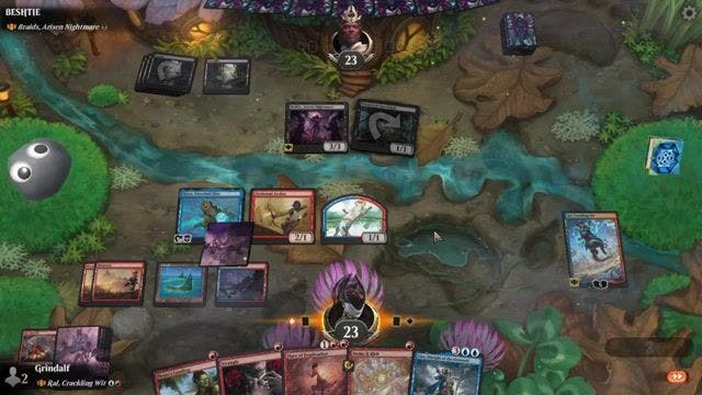 Watch MTG Arena Video Replay - Ral, Crackling Wit by Grindalf VS Braids, Arisen Nightmare by BESHTIE - Historic Brawl Challenge Match