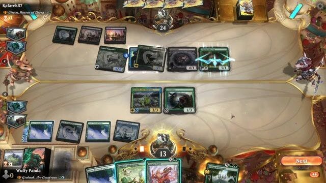 Watch MTG Arena Video Replay - Grolnok, the Omnivore by Wulfy Panda VS Gitrog, Horror of Zhava by Kafarek87 - MWM Yargle Standard Brawl