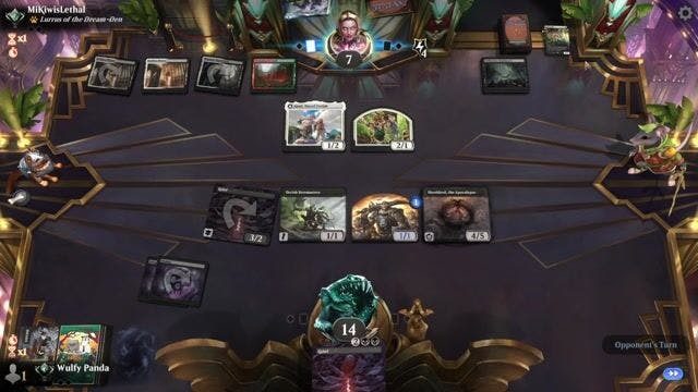 Watch MTG Arena Video Replay - Golgari Reanimator by Wulfy Panda VS 4 Color Midrange by MiKiwisLethal - Timeless Traditional Ranked