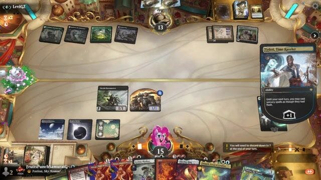Watch MTG Arena Video Replay - 5 Color Omnath by FruitsPunchSamuraiG VS Charbelcher by LeviGZ - Timeless Traditional Ranked
