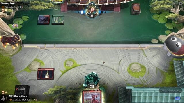 Watch MTG Arena Video Replay - Laelia, the Blade Reforged by MTGBudgetBrew VS Flubs, the Fool by Spooky Boyo - Historic Brawl