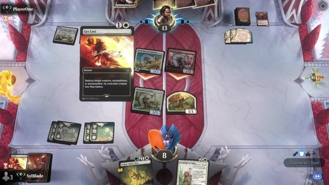 Watch MTG Arena Video Replay - Mono White Tokens by SylBlade VS Boros Aggro by PlayerOne - Alchemy Ranked