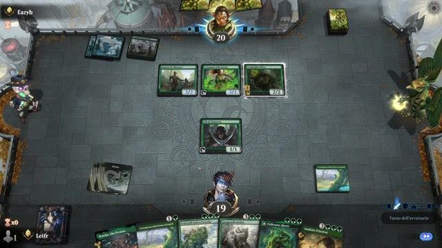 Watch MTG Arena Video Replay - Mono Green Devotion by Leifr VS Mono Green Toxic by Eazyb - Historic Ranked