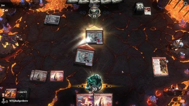 Watch MTG Arena Video Replay - Mono Red  by MTGBudgetBrew VS Mono White Angels by joe - Historic Play