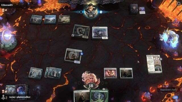 Watch MTG Arena Video Replay - Azorius Artifacts by tayjay-plainswalker VS Dimir Midrange by Ethoran85 - Historic Play