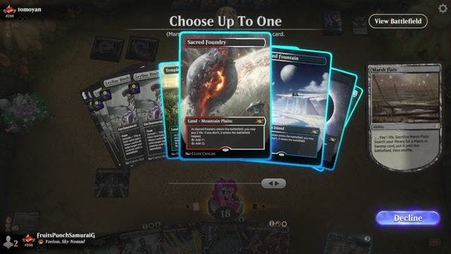 Watch MTG Arena Video Replay - 5 Color Omnath by FruitsPunchSamuraiG VS Mardu Perdition by tomoyan - Timeless Traditional Ranked