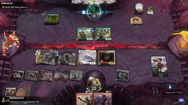 Watch MTG Arena Video Replay - Ertha Jo, Frontier Mentor by HamHocks42 VS Bristly Bill, Spine Sower by Fallenrose - Historic Brawl Challenge Match