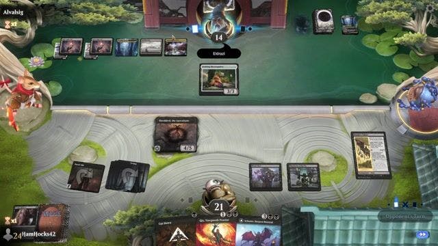 Watch MTG Arena Video Replay - Mono Black  by HamHocks42 VS Mono Green by Alvalsig - Historic Play