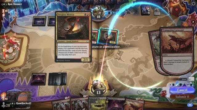 Watch MTG Arena Video Replay - Rakdos Reanimator by HamHocks42 VS Rakdos Lizards by Ron Shomer - Standard Traditional Ranked