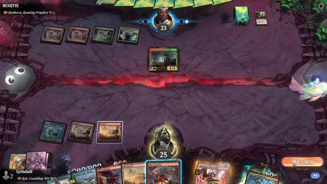 Watch MTG Arena Video Replay - Ral, Crackling Wit by Grindalf VS Rosheen, Roaring Prophet by BESHTIE - Historic Brawl Challenge Match