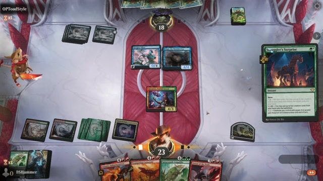 Watch MTG Arena Video Replay - Gruul Surprise by BSHammer VS Mono Blue Tempo by OPToadStyle - Standard Play