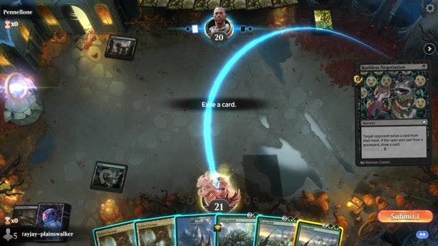 Watch MTG Arena Video Replay - Simic Landfall by tayjay-plainswalker VS Mono Black by Pennellone - Historic Play