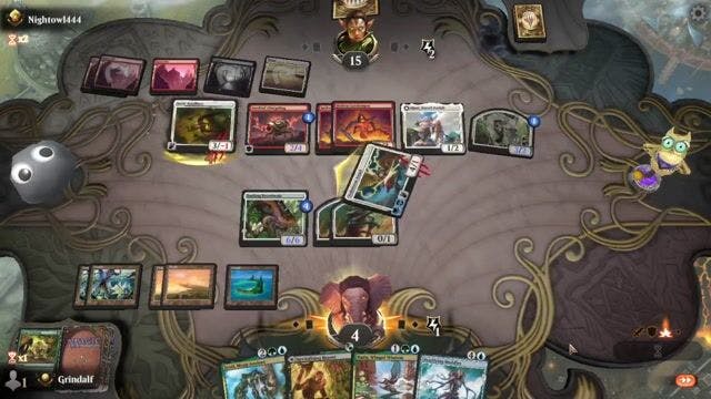 Watch MTG Arena Video Replay - GUW by Grindalf VS BRW by Nightowl444 - Premier Draft Ranked