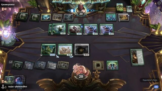 Watch MTG Arena Video Replay - Simic Landfall by tayjay-plainswalker VS Mono Green by Gnomepunter - Historic Play