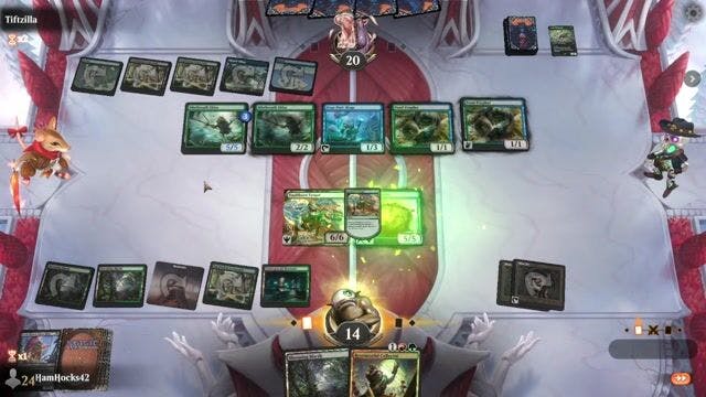 Watch MTG Arena Video Replay - Rogue by HamHocks42 VS Simic Frogs by Tiftzilla - Alchemy Play