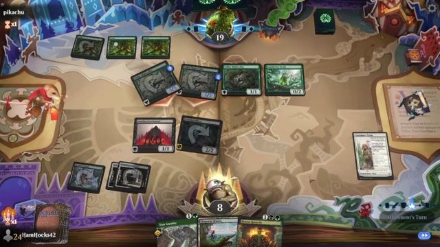 Watch MTG Arena Video Replay - Abzan Roots by HamHocks42 VS Rogue by pikachu - Standard Play