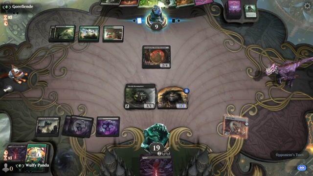 Watch MTG Arena Video Replay - Golgari Reanimator by Wulfy Panda VS Golgari Yawgmoth by Gorefiende - Timeless Traditional Ranked