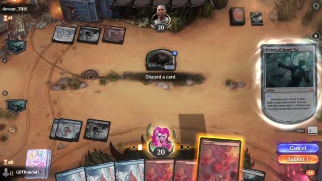 Watch MTG Arena Video Replay - Rogue by GBThundaII VS Rogue by devour_THIS - MWM Momir