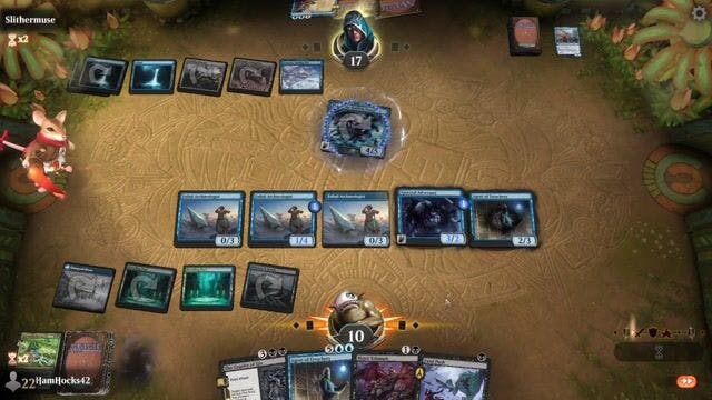 Watch MTG Arena Video Replay - 4 Color Reanimator by HamHocks42 VS Mono Blue Spirits by Slithermuse - Explorer Play