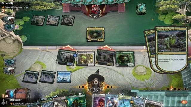 Watch MTG Arena Video Replay - Grolnok, the Omnivore by lifepuzzler VS Helga, Skittish Seer by PiccoHOH - MWM Yargle Standard Brawl