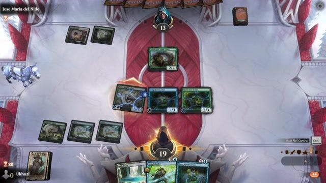 Watch MTG Arena Video Replay - Simic Frogs by Ukhozi VS Selesnya Counters by Jose Maria del Nido - Standard Play