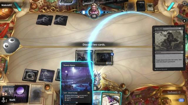 Watch MTG Arena Video Replay - Esper Blink by Maffi VS Mono Black by Makrid87 - Historic Play