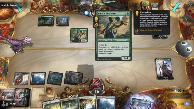 Watch MTG Arena Video Replay - Jeskai Control by A$AP  VS Mono Green by Mab lo Strano - Historic Event