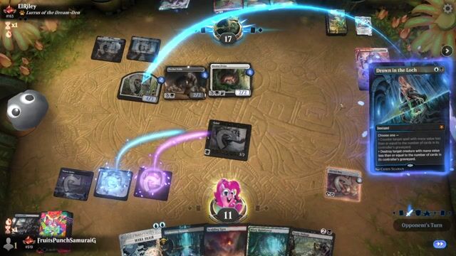 Watch MTG Arena Video Replay - Dimir Tempo by FruitsPunchSamuraiG VS Jeskai Energy by ElRiley - Timeless Traditional Ranked