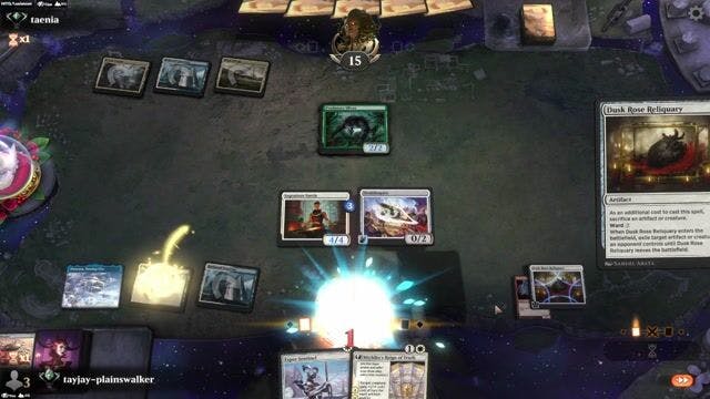 Watch MTG Arena Video Replay - Azorius Artifacts by tayjay-plainswalker VS Slivers by taenia - Historic Ranked