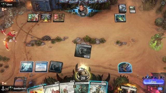 Watch MTG Arena Video Replay - Azorius Tokens by HamHocks42 VS Jund Dinos by Ghost - Standard Ranked