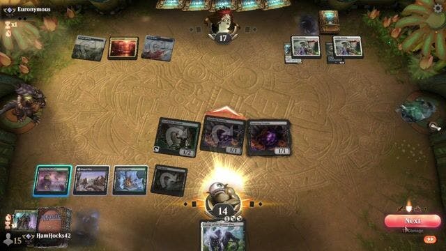 Watch MTG Arena Video Replay - Golgari Midrange by HamHocks42 VS 5 Color Omnath by Euronymous - Timeless Traditional Ranked
