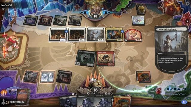 Watch MTG Arena Video Replay - Rakdos Affinity by HamHocks42 VS Naya Humans by icefyre30 - Historic Challenge Match