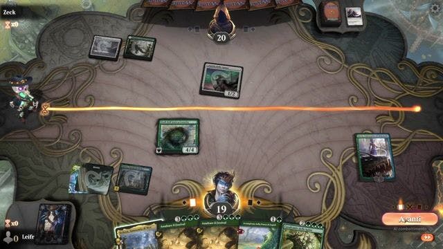 Watch MTG Arena Video Replay - Mono Green Devotion by Leifr VS Selesnya Lifegain by Zeck - Historic Play