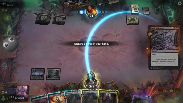 Watch MTG Arena Video Replay - Rogue by Grindalf VS Mono Black  by Betty - Standard Ranked