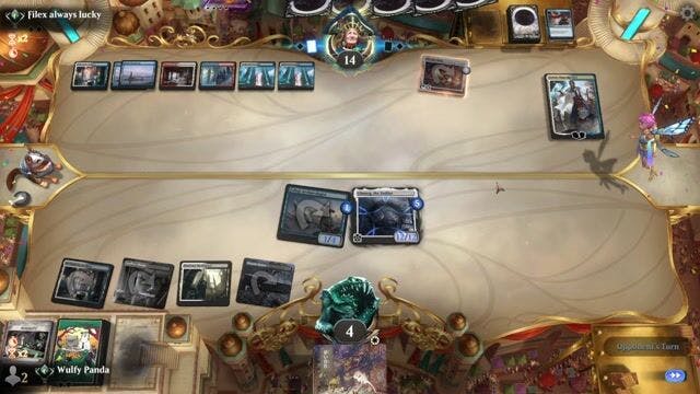 Watch MTG Arena Video Replay - 4 Color Scam by Wulfy Panda VS Jeskai Energy by Filex always lucky - Timeless Traditional Ranked