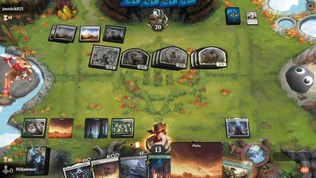 Watch MTG Arena Video Replay - Abzan Surprise by BSHammer VS Selesnya Convoke by justsick825 - Standard Play