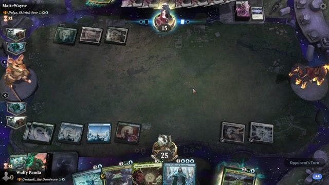 Watch MTG Arena Video Replay - Grolnok, the Omnivore by Wulfy Panda VS Helga, Skittish Seer by MatteWayne - MWM Yargle Standard Brawl